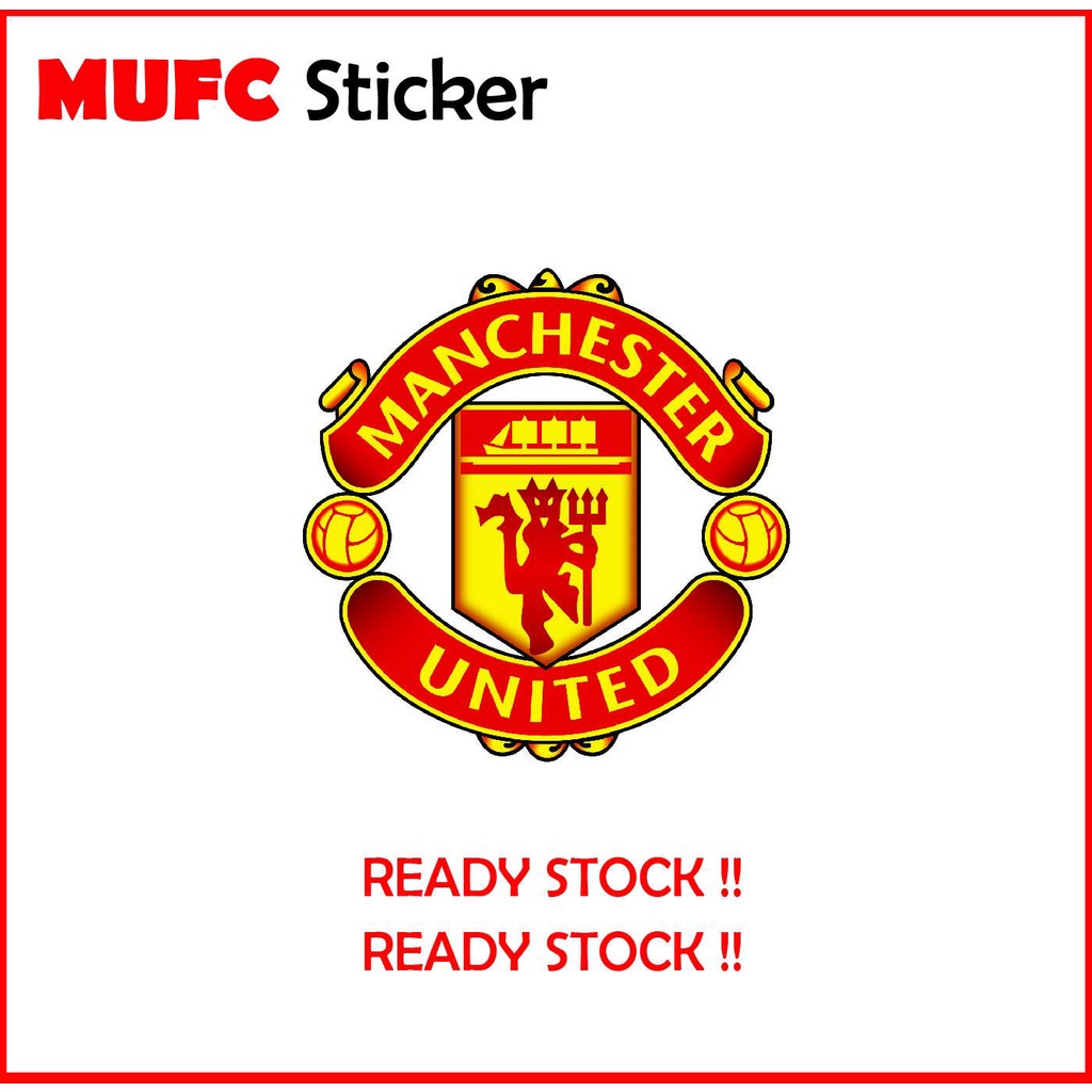 Manchester United logo sticker emblem MUFC Sticker Motor Shopee Malaysia