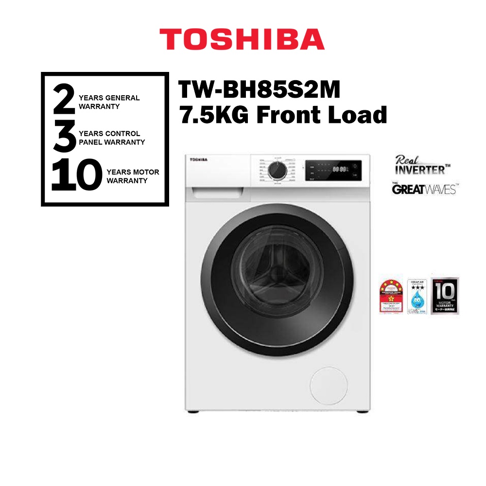 Toshiba Washing Machine TWBH85S2M The Great Waves 7.5KG Inverter Front