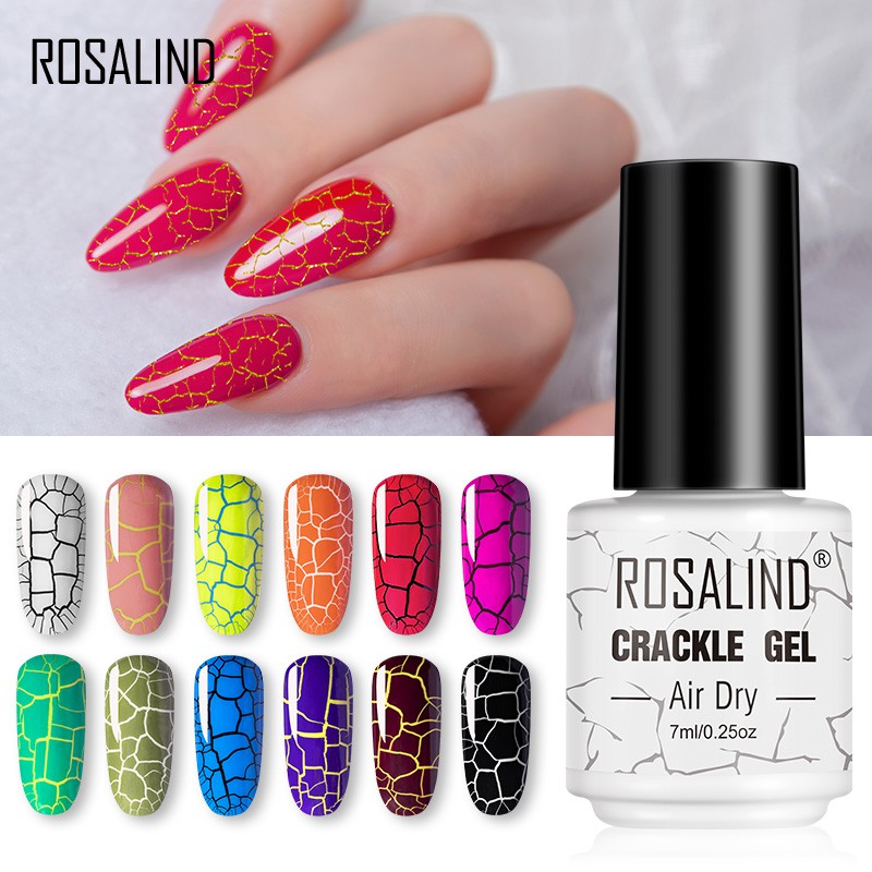 【CNY Activity】ROSALIND Crackle Gel Polish Cracking Nail Lacquer Quick