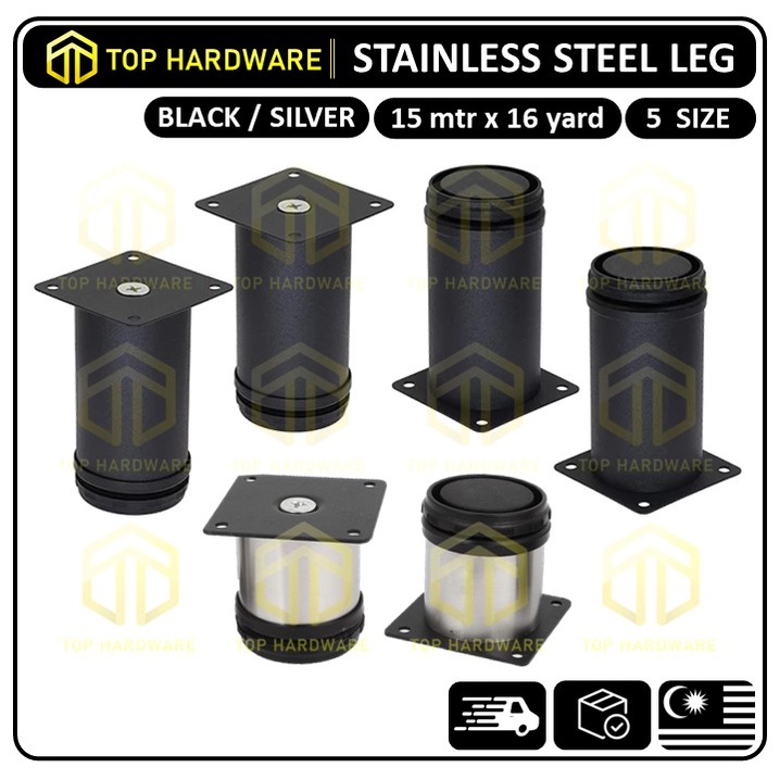 TOP?? Stainless Steel Adjustable Sofa Leg BSN Round Type Closet Feet Support Stand (Kaki Perabot Sofa Almari Katil)
