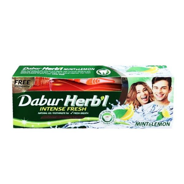 Dabur herbal mint & lemon tooth paste Free toothbrush | Shopee Malaysia