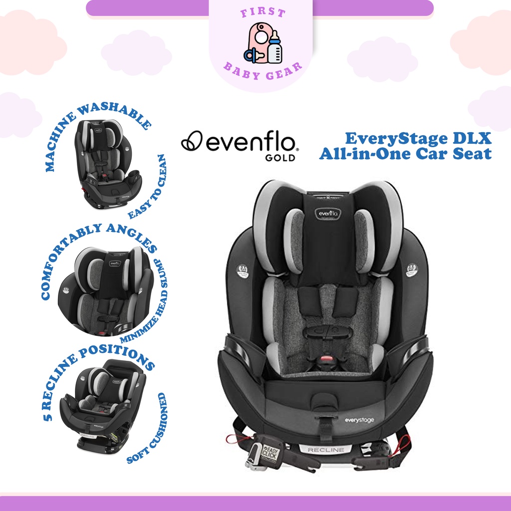 First Baby Gear Evenflo EveryStage DLX AllinOne Convertible Car Seat