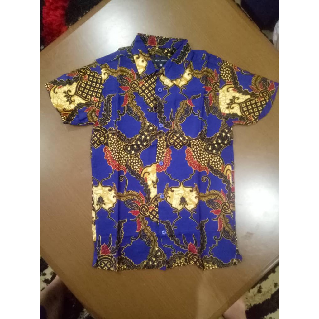 Ready Stok Baju  Batik  Biru Lelaki Kanak Kanak 2  12 Tahun  