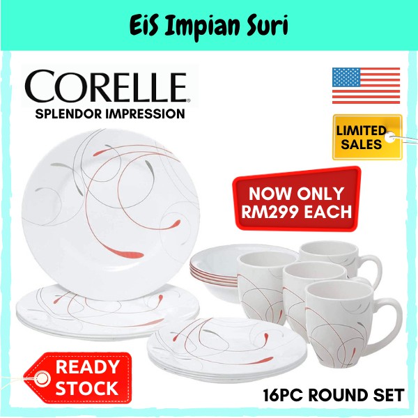 (Ready Stock!!) Corelle Splendor 16pc Impression Dinnerware Set