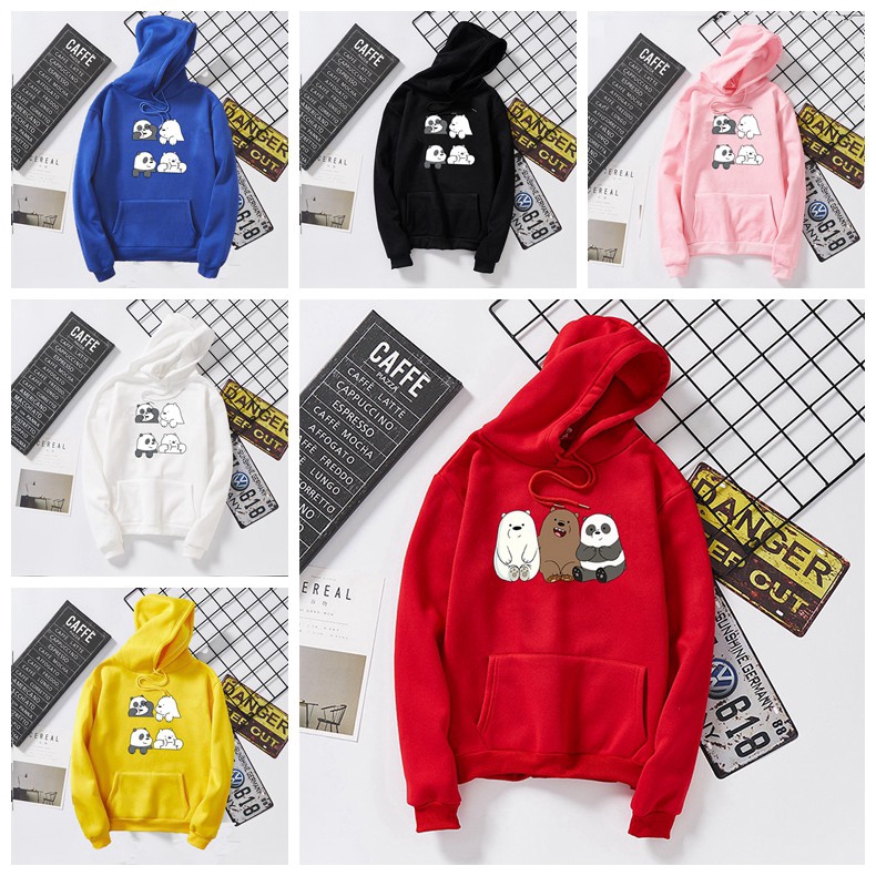 We Bare Bears Printed Hoodie Korean style Panda sweatshirt for men and women  plus velvet couple Loose and plus-sized printed student sweater | Shopee  Malaysia