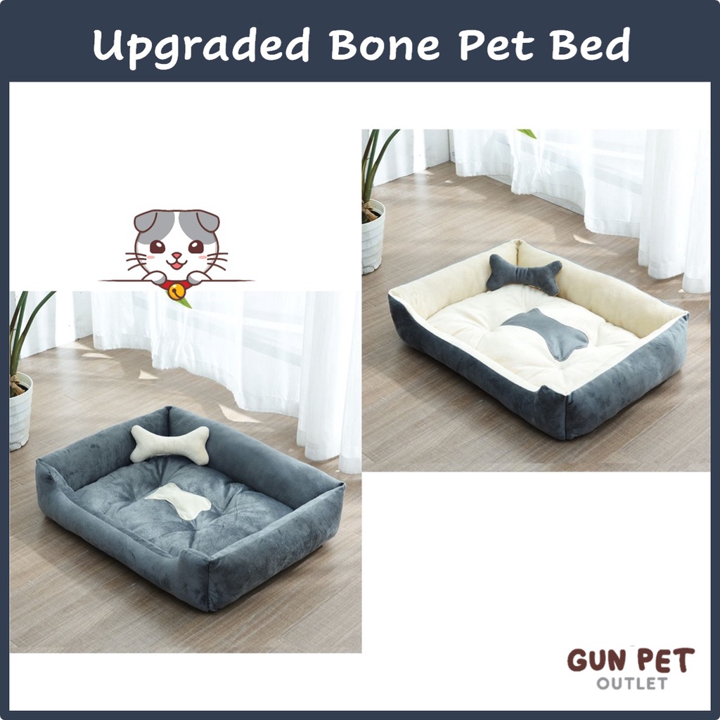 GUN PET Bone Pet Bed Comfy & Soft 50cm Kennel House Cute Mat Katir Kucing Tempat Tidur Anjing Lembut Selesa 宠物狗猫床