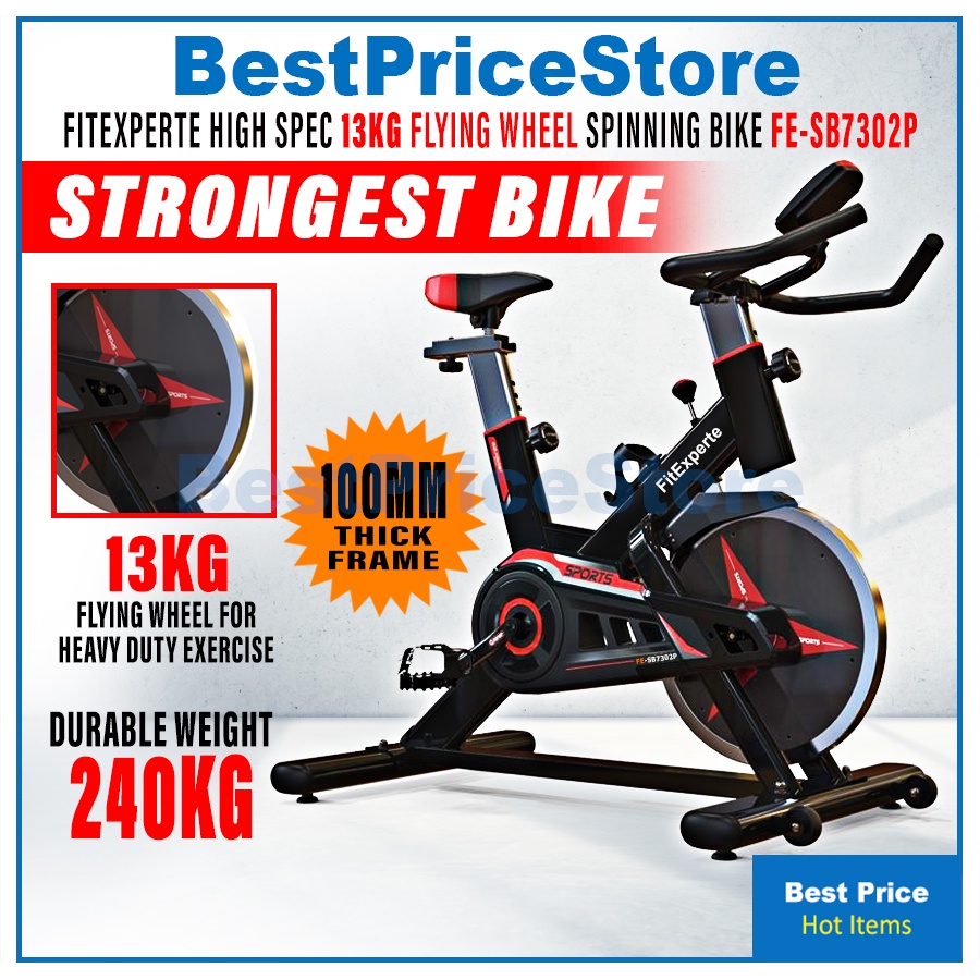 BPS FitExperte 13kg Flying Wheel Spinning Bike 1YR Warranty Heavy Duty Gym Exercise Slimming Cardio Fitness FE-SB7302P