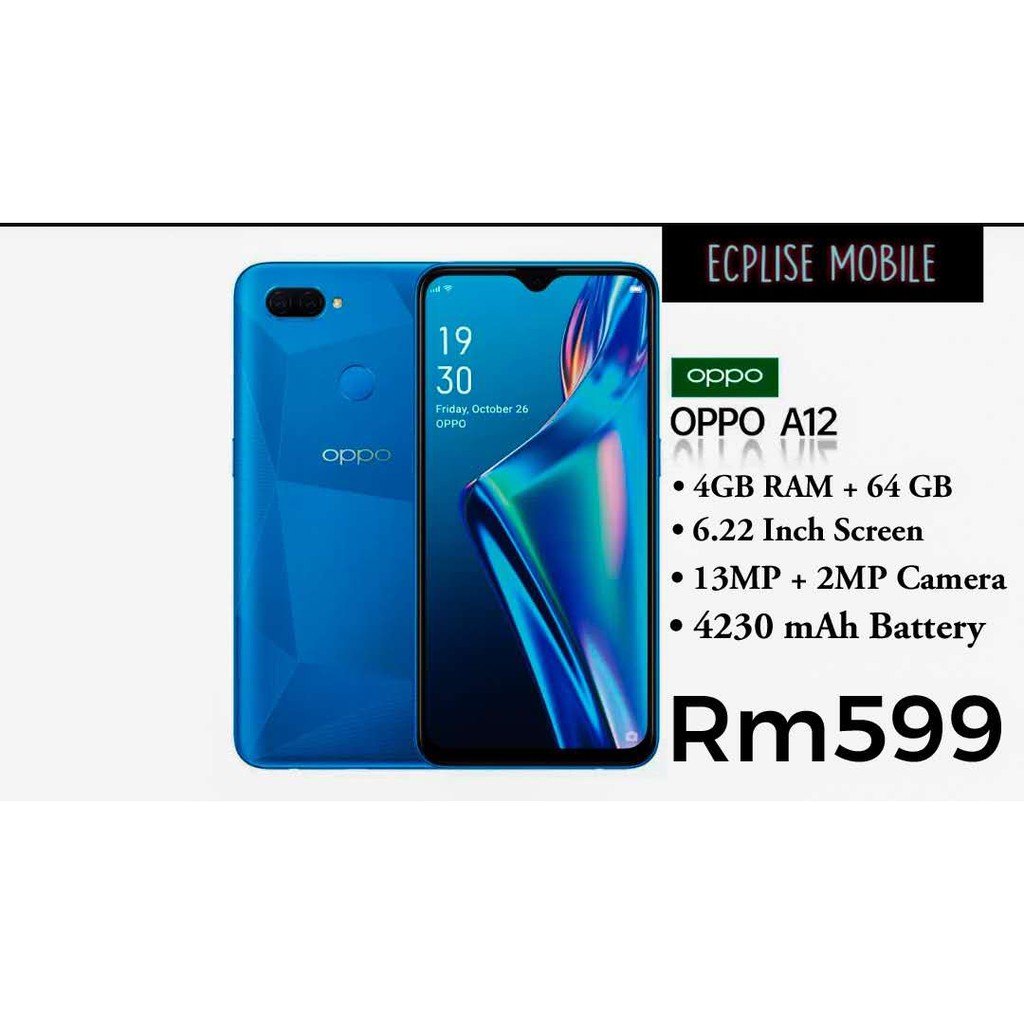 OPPO A12 (4GB RAM + 64GB ROM) ORIGINAL FROM OPPO MALAYSIA | Shopee Malaysia