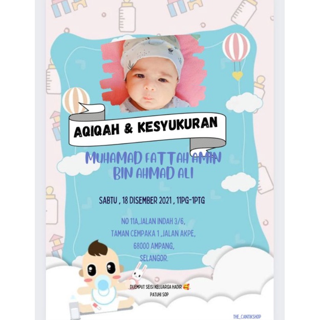 CARD DIGITAL AQIQAH & KESYUKURAN (LTL GMBR ANAK) FREE EDIT | Shopee ...