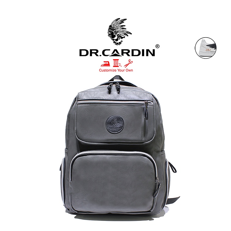 Dr Cardin Men Backpack Top Zip Closure Solid Pattern 1068[Free Name Customisation]
