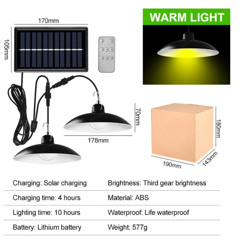 shopee: Upgrade Solar Hanging Light 2bulbs Waterproof Lampu Solar outdoor lighting Solar lamp Light sensor With Control remote (0:5:Types:Double Warm light