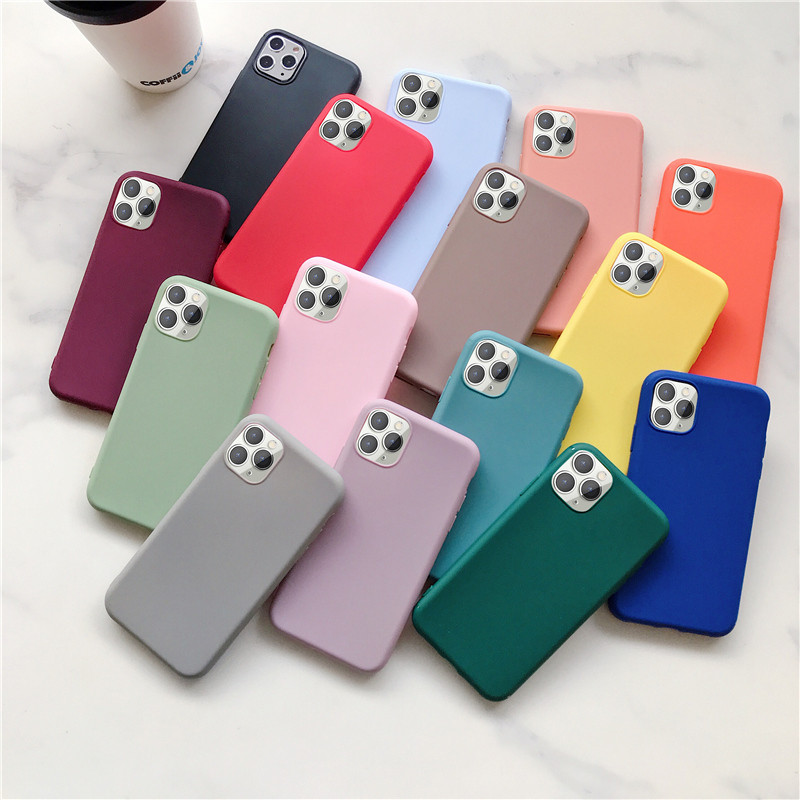 Candy Colors Case For Apple Iphone 12 Mini 12 Pro Max Casing Candy Color Soft Tpu Phone Case Cover Shopee Malaysia