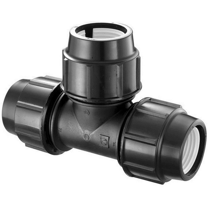 [1pieces] Equal Tee HDPE Compression FITTINGS PP Poly Water Connection