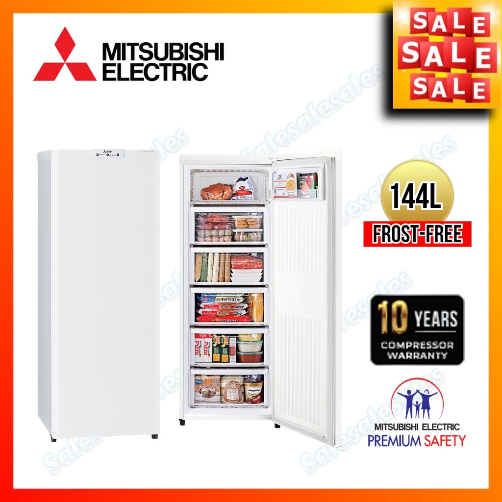 (Frost-free) Mitsubishi 144L Upright Freezer MR-U16J MF-U16R Peti Beku Berdiri