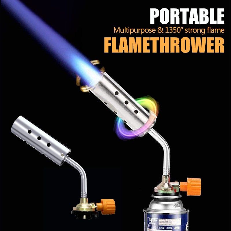 Manual Ignition Welding Gas Torch Nozzle Flame Gun Portable Powerful Flamethrower Kitchen Outdoor Cooking Baking BBQ