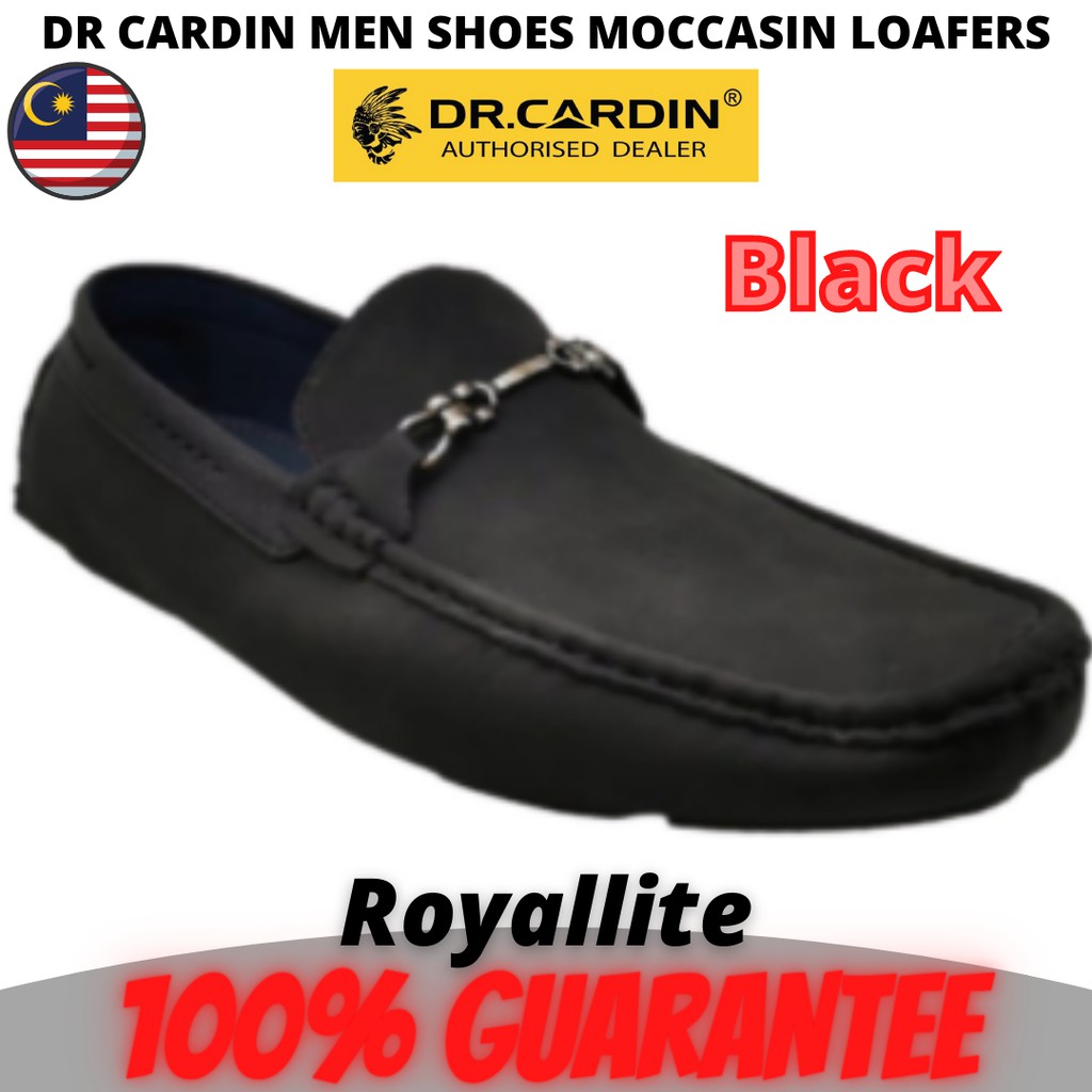 DR CARDIN MEN SHOES MOCCASIN LOAFERS (MAI-60071) Khaki & Black
