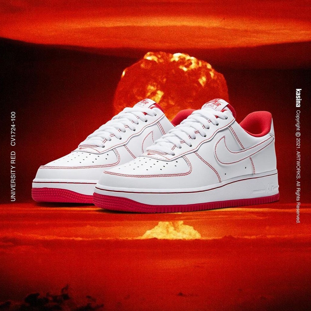 Nike Air Force 1 Men Women White Red 