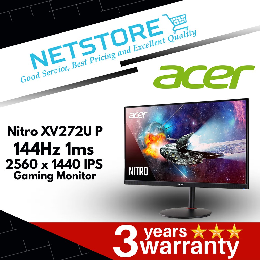 Acer Nitro Xv272u P 27 Wqhd 2560 X 1440 Ips 144hz 1 Ms Gaming Monitor Xv272up Shopee Malaysia