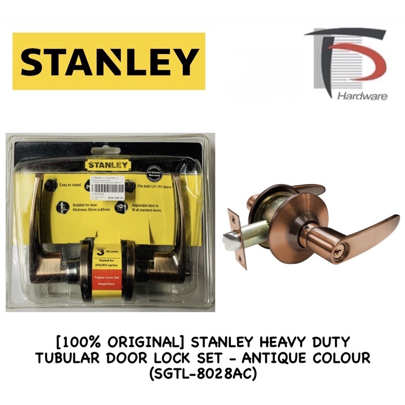 [100 ORIGINAL] STANLEY HEAVY DUTY TUBULAR DOOR LOCK SET ANTIQUE