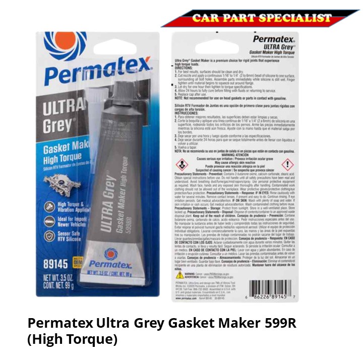 Permatex Ultra Grey Advanced Formula Maximum Torque RTV Silicone Gasket ...