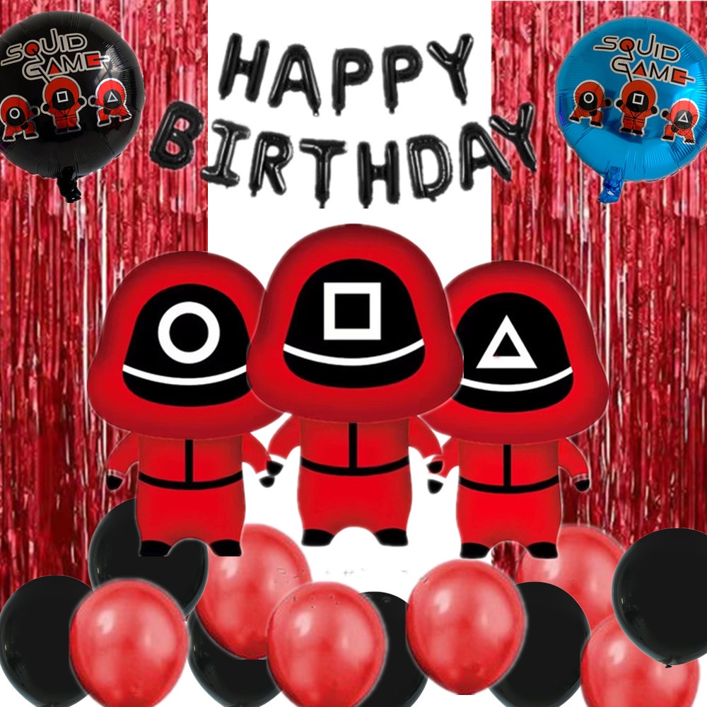 Squid Game Theme Aluminum Foil Birthday Party Background Needs Decoration  Kids Boy Birthday Party Wall Decoration | Shopee Malaysia