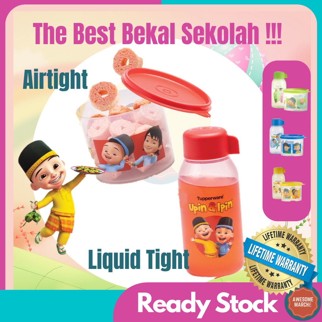 Tupperware Upin Ipin Set Botol Air Budak Bekal Sekolah Bekas Kedap ...