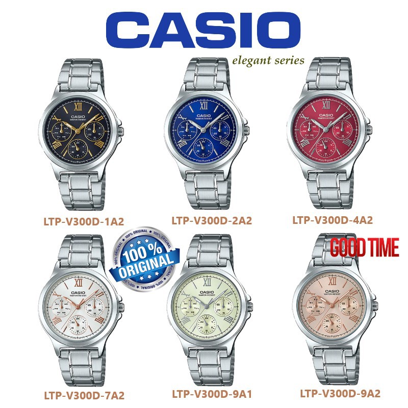 CASIO ORIGINAL LTPV300D SERIES MULTIHANDS LADIES WATCH (2 YEARS