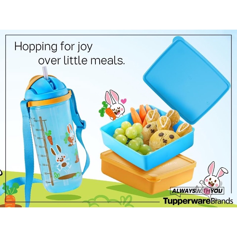 [READY STOCK] Tupperware Happy Bunny Lunch Set for Kid