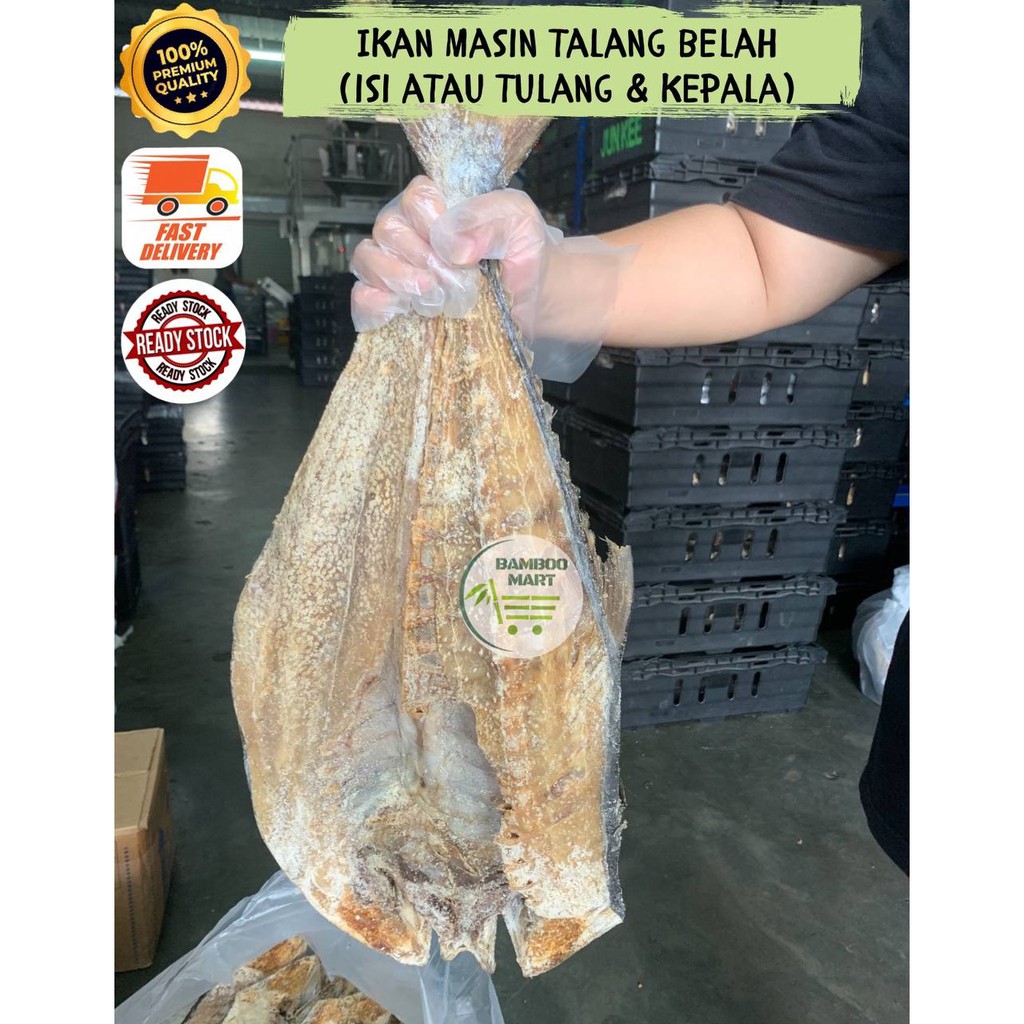 Halal 🐟 Ikan Masin Talang Belah Isi Mix Tulang And Kepala Siap Potong