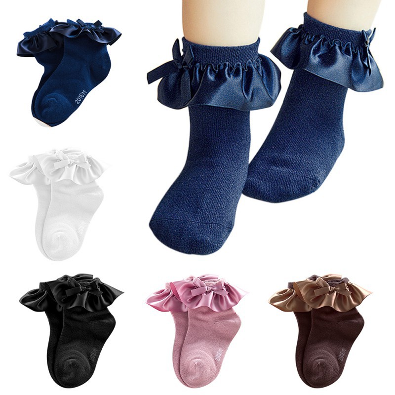 28Yrs Lace Ruffle Frilly Ankle Socks Baby Girl's Socks Knitted Leg