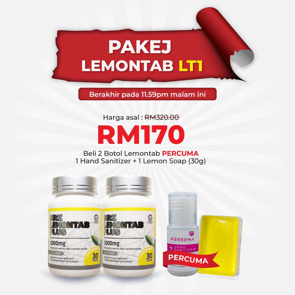 2 botol Lemontab (HAND SANITIZER & LEMON SOAP) Supplement 