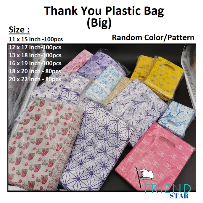 [Big] Plastic Bag Thank You / Plastic Gift Bag / Shopping Plastic Bag