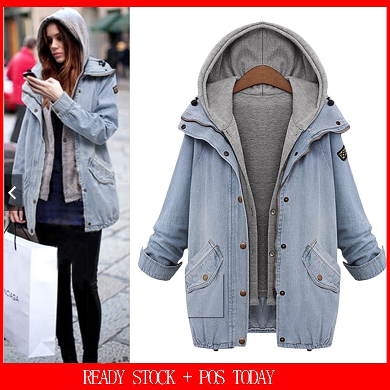 oversized jean jacket with hood