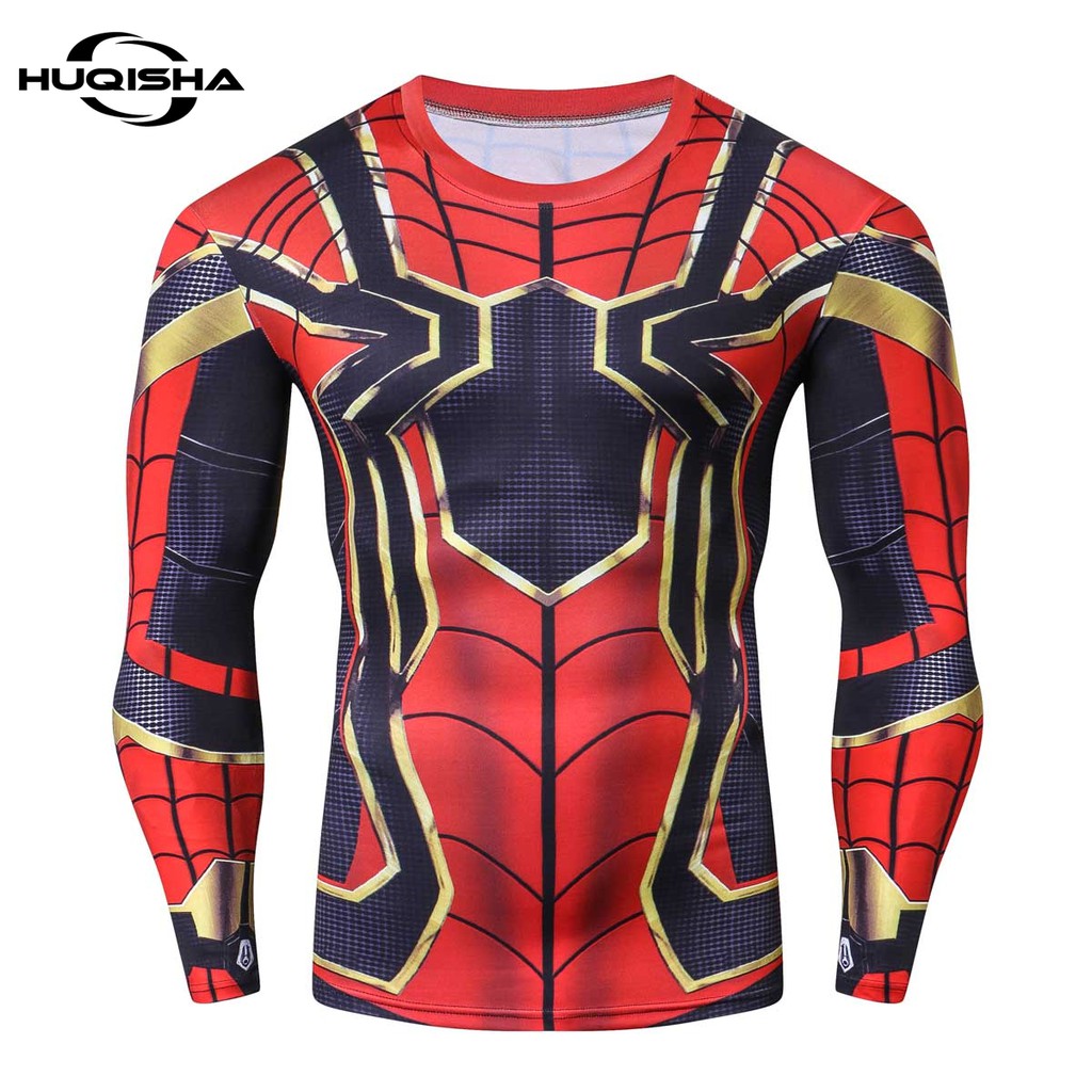 New 3D Printed Iron T-shirt Men Summer Fashion Long Sleeve Compression  Bodybuilding Quick Dry Fitness Clothing | Shopee Malaysia