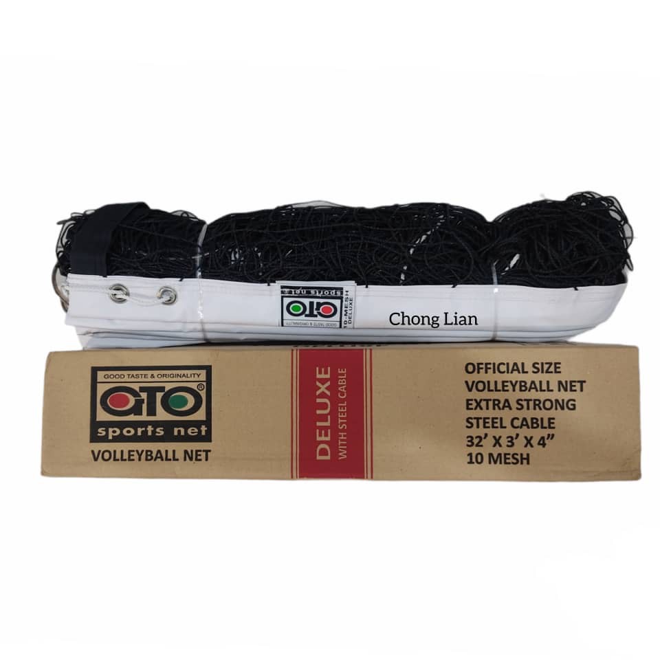 GTO Volleyball Net Tournament with Extra Strong Steel Cable (Deluxe