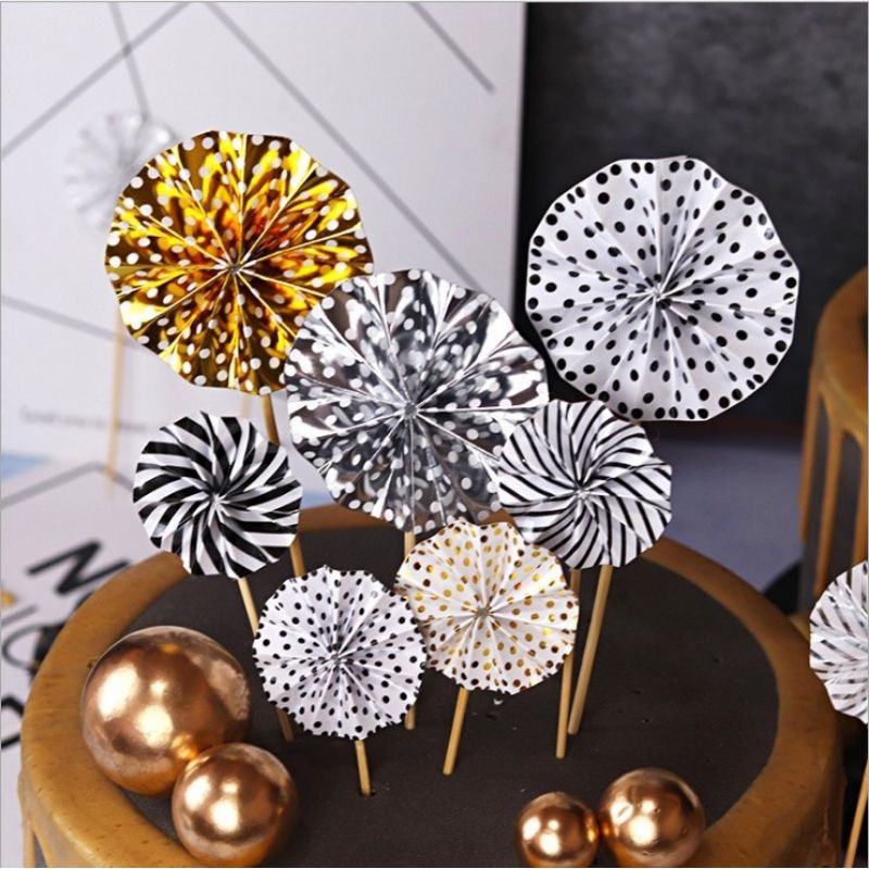 Paper Fan Cake Topper / Sunflower Star Cake Topper / Party Decor