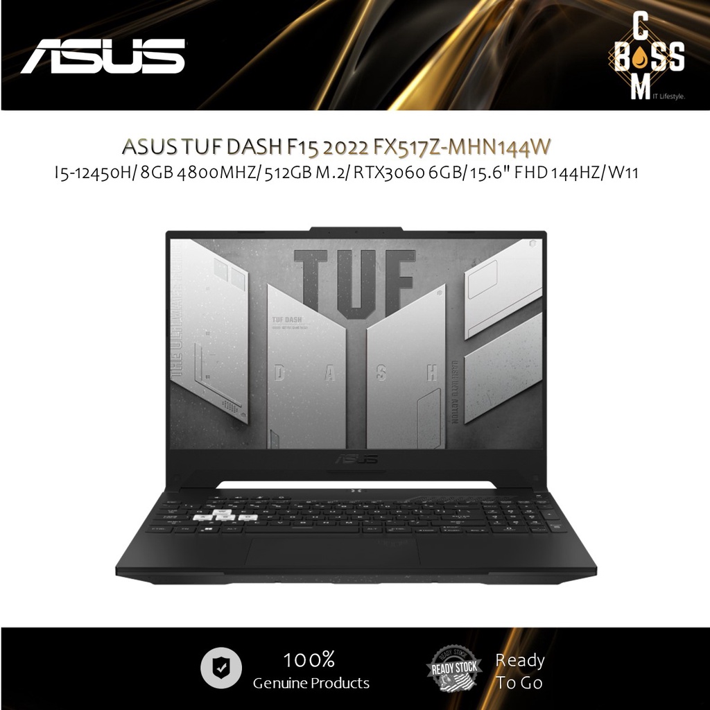 *ORIGINAL* ASUS TUF DASH F15 2022 FX517Z-MHN144W I5-12450H/ 8GB 4800MHZ/  512GB M.2/ RTX3060 6GB/ 15.6