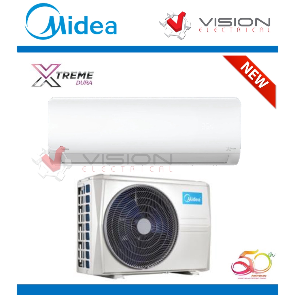 New Midea 20hp R32 Non Inverter Xtreme Dura Series Wall Mount Air Cond Msxd 18crn8 Beecost 9227