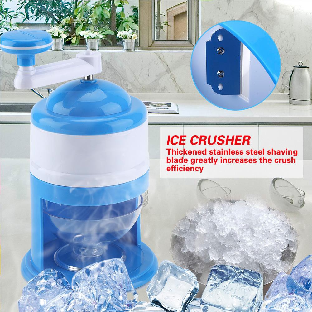 High Quality Mini Portable Hand Crank Ice Shaver Manual Ice Crusher Storage Box Snow Cones Machine