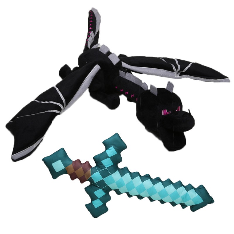 Ender Dragon Plush Toys Diamond Sword Pickaxe Black Minecraft