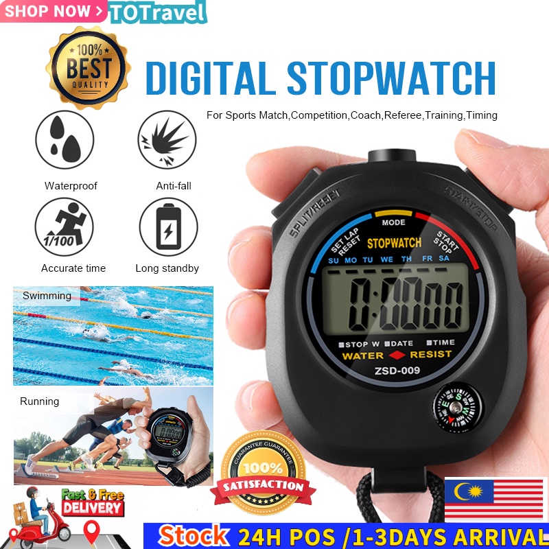 Howstar Manual Counter Waterproof Digital LCD Stopwatch Chronograph Timer Counter Sports Alarm 