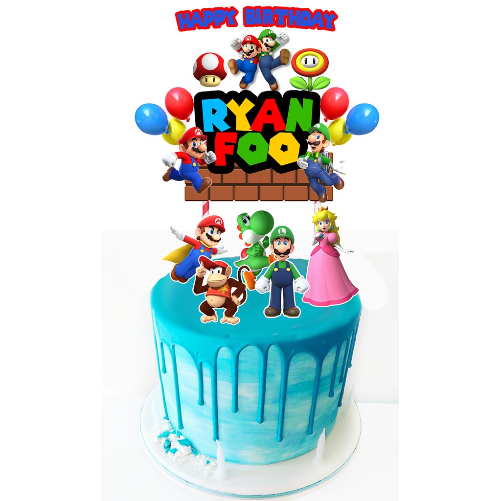 Supermario Cake Topper Set Shopee Malaysia