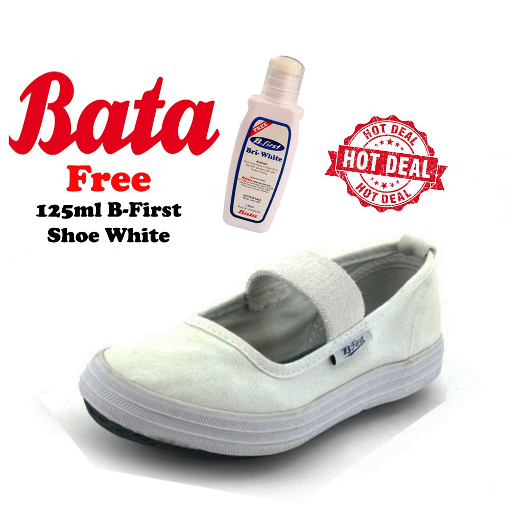 BATA BFirst 4891128 / Kasut Sekolah Rendah Putih / Girls