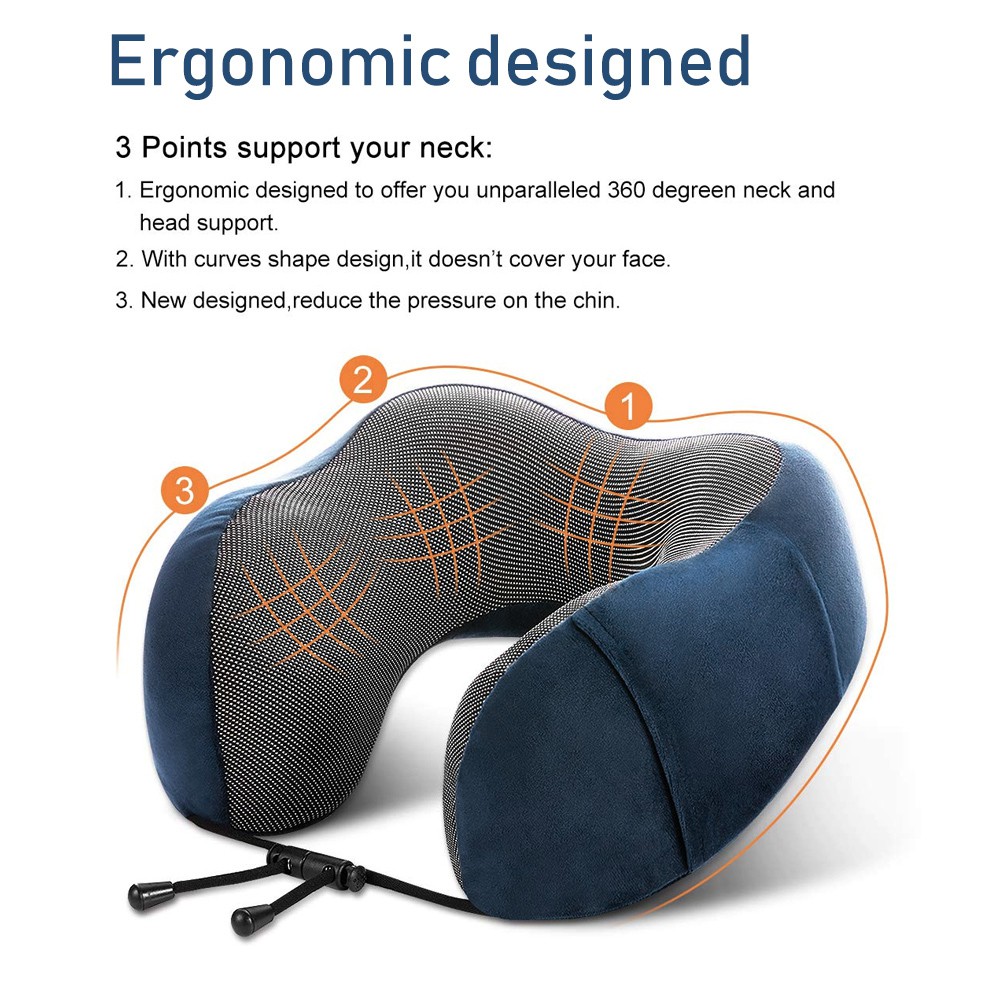 Hump Memory Cotton U Shaped Neck Pillow Bantal Slow Rebound