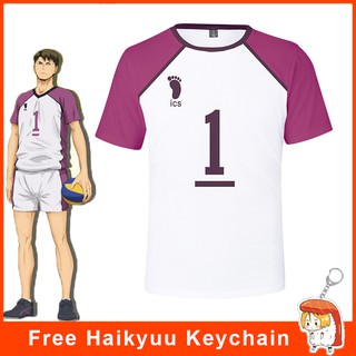 Anime Haikyuu Cosplay Costumes Shiratorizawa Academy Uniform Jersey T-shirt