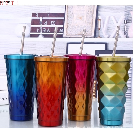 cold drink tumbler with straw