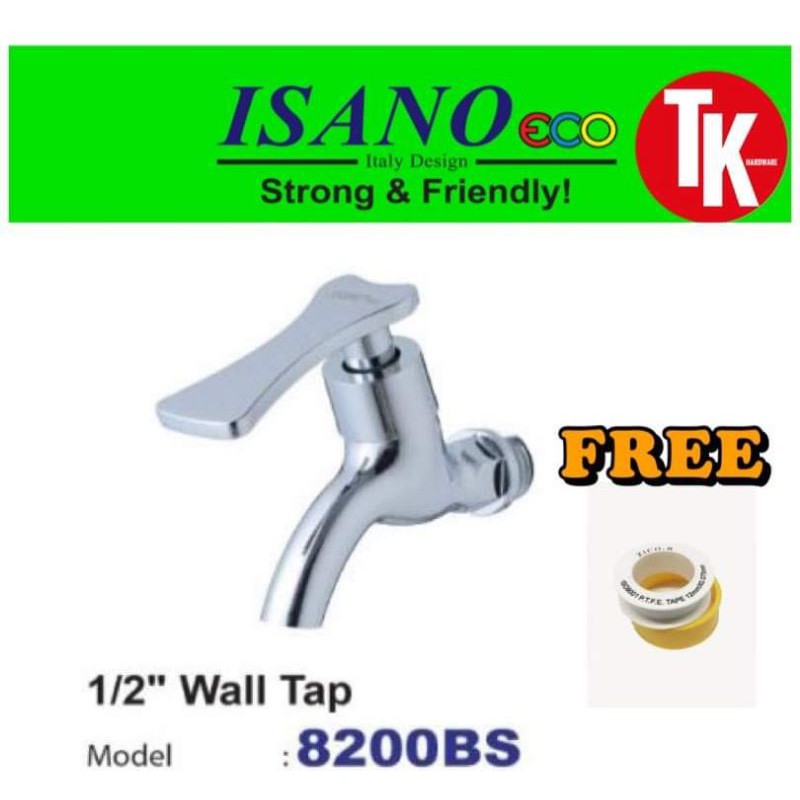 Buy Isano 1 2 Wall Tap 8200bs Kepala Paip Air Free White Tape Kepala Paip Tandas Toilet Bathroom Cuci Tangan Sinki Seetracker Malaysia