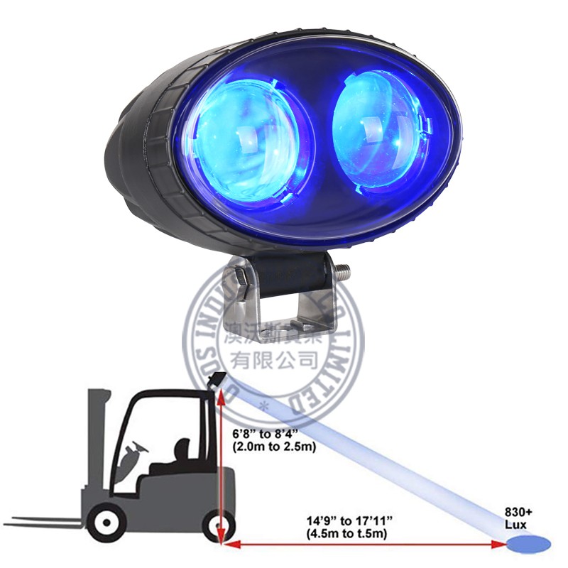 Blue XINRUILAI 8W LED Warehouse Blue Forklift Point Light Safety Warning Light for Truck,Led Warning Soptlight DC10-80V Waterproof 
