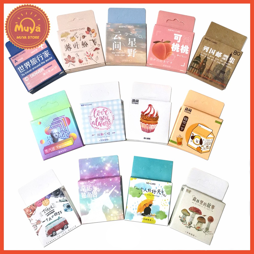 MUYA 45/50 Pcs Various Styles of Stickers for Journal DIY Scrapbooking