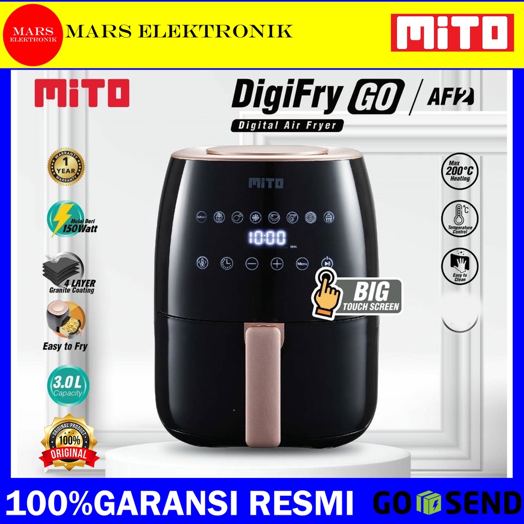 Air FRYER MITO AF2/DIGITAL AIR FRYER ORIGINAL/3 Liters/MITO AIR FRYER AF 2/READY/griller